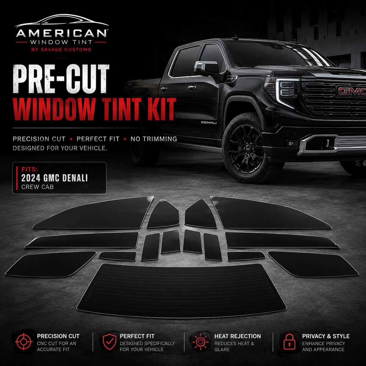 Pre-Cut Automotive Window Tint Kit